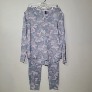 Jaclyn Intimates‎ Camo Lounge Set Woman's Sm Gray/Pink